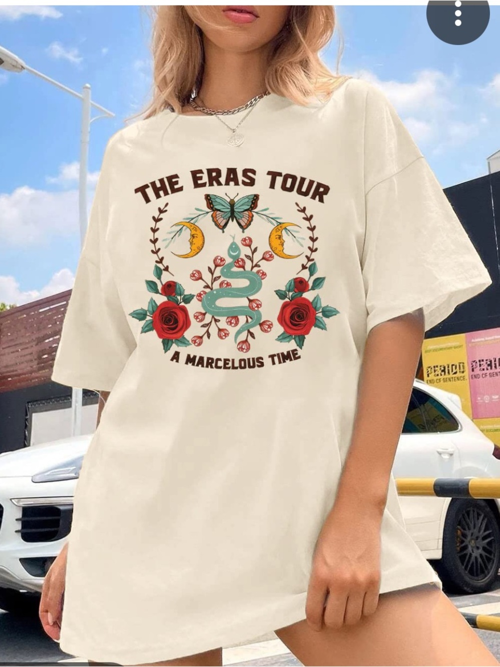 The Eras Tour Cream Graphic Tee Dress - Unbranded